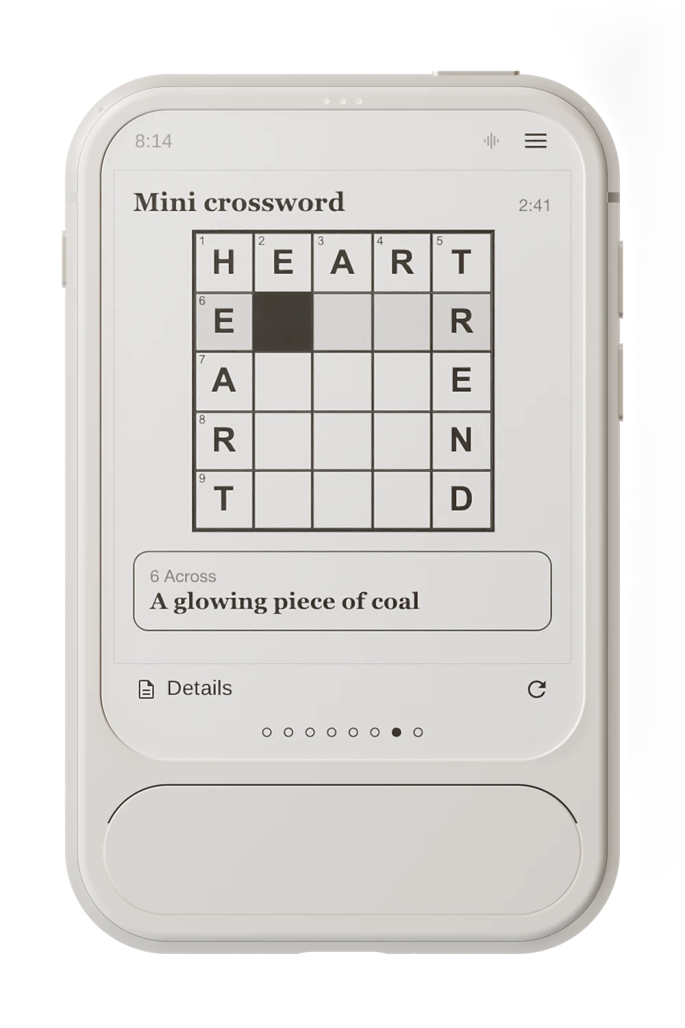 Envoy 1 showing a mini crossword